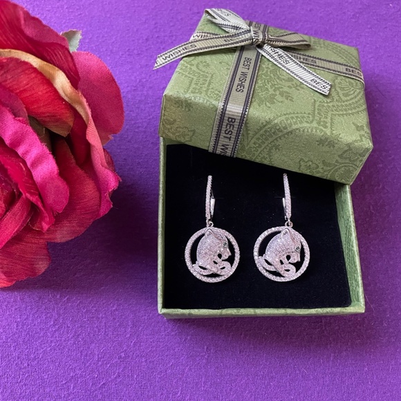 Brand New 925 Sterling Silver Panther earrings, just Gorgeous!!! - Picture 6 of 7